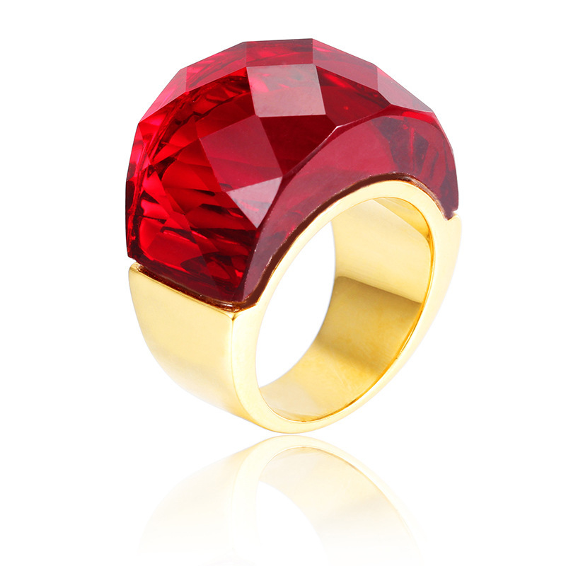 18k gold crystal ring