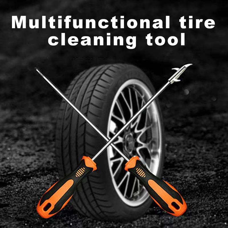 Multifunctional tire cleaning tool