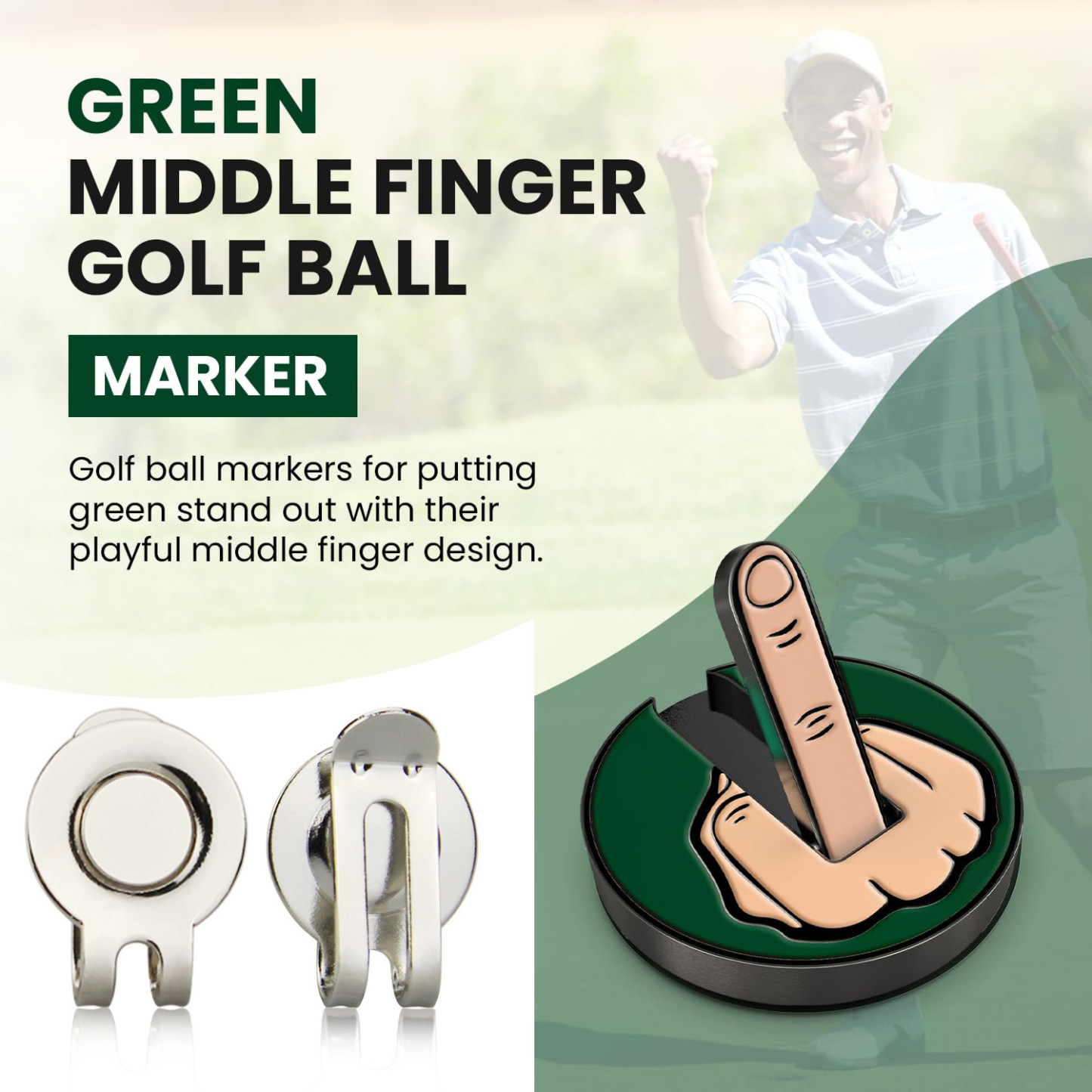 Funny Middle Finger Golf Ball Marker