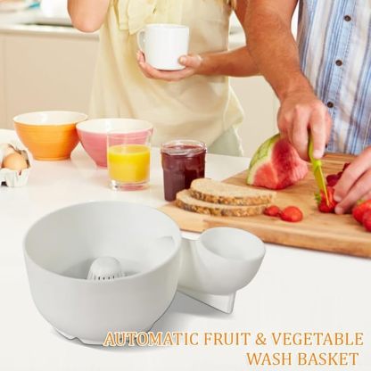 Automatic vegetable and fruit washer basket