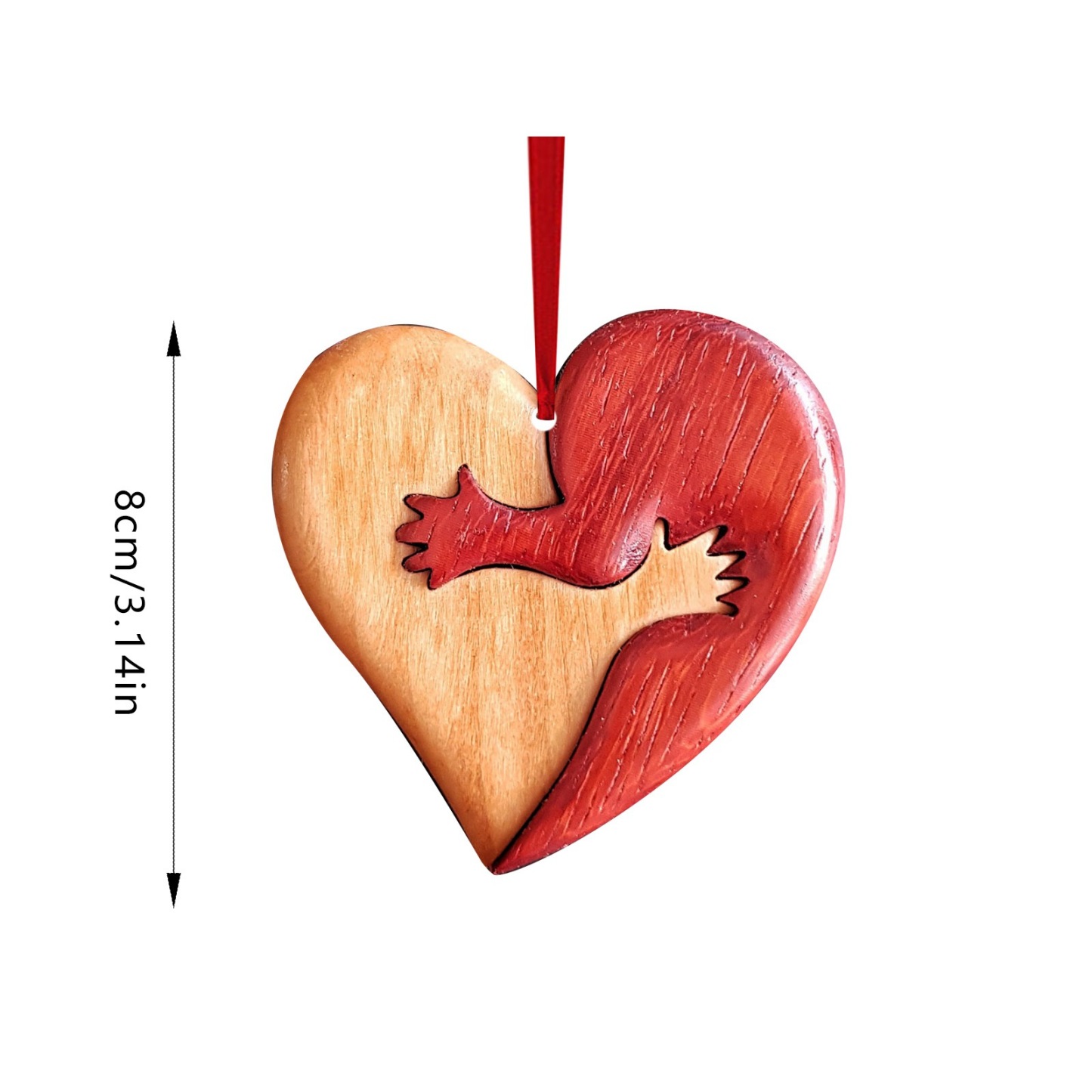 Embrace Heart-Shaped Wooden Carving