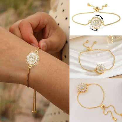 Rotating Sunflower Stress Relief Bracelet