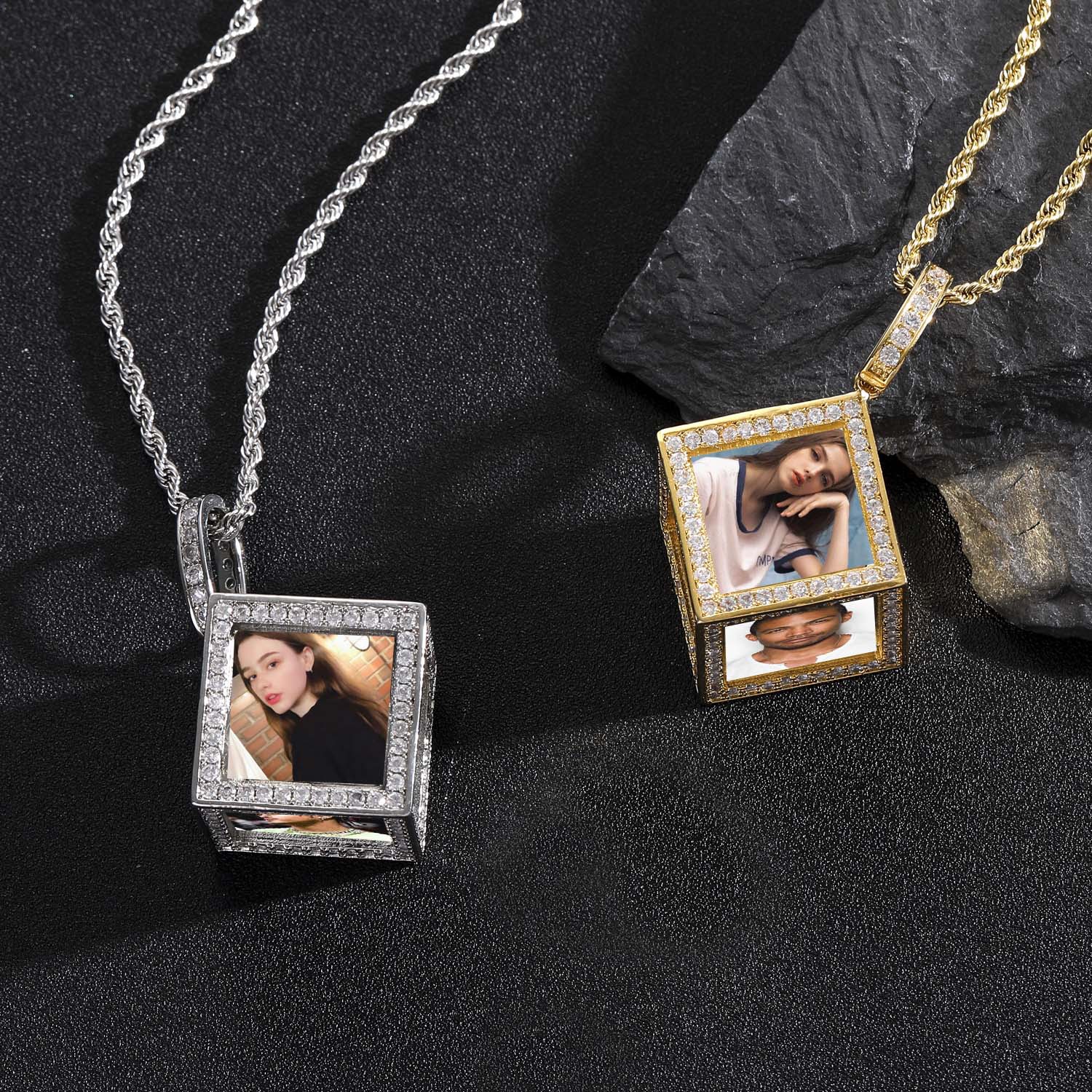 Square Frame Memory Photo Pendant