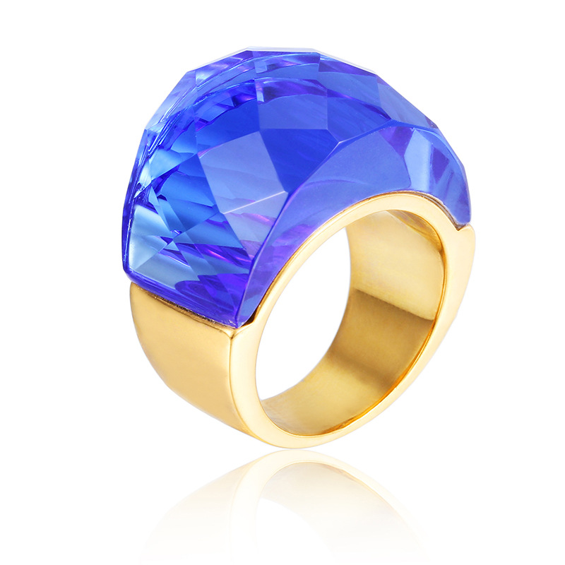 18k gold crystal ring
