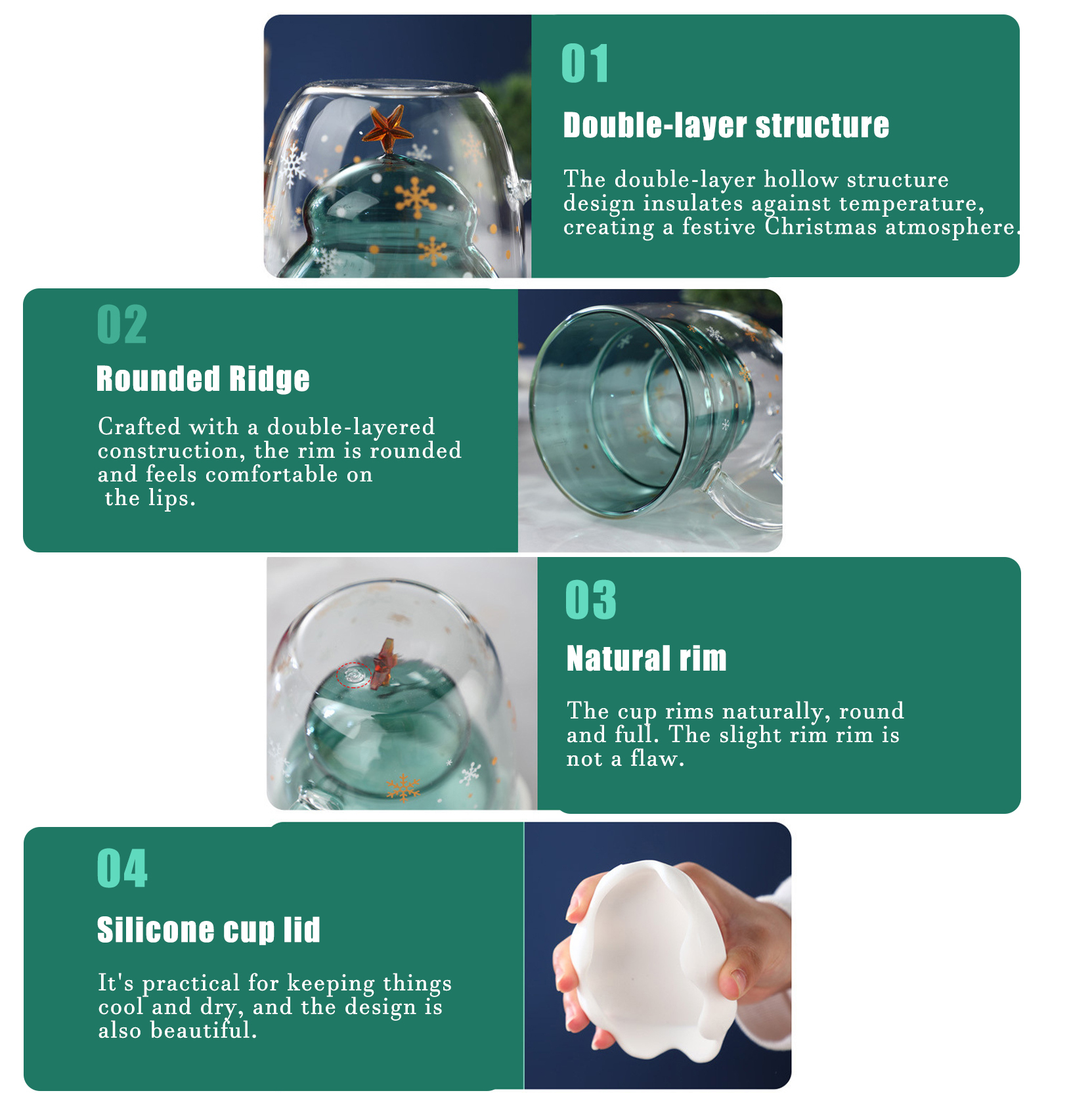 Creative Double-Layer Insulated Christmas Cup