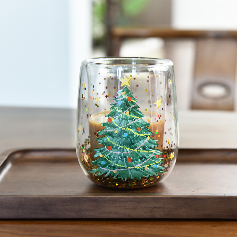 Christmas Tree Double-walled Glass