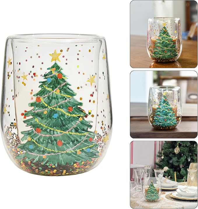 Christmas Tree Double-walled Glass