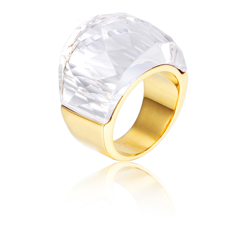 18k gold crystal ring