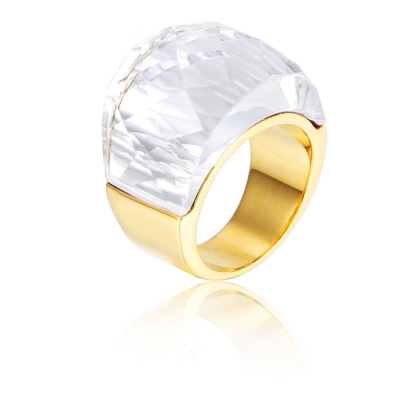 18k gold crystal ring