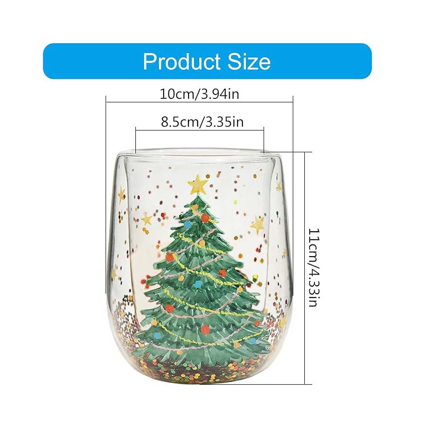 Christmas Tree Double-walled Glass