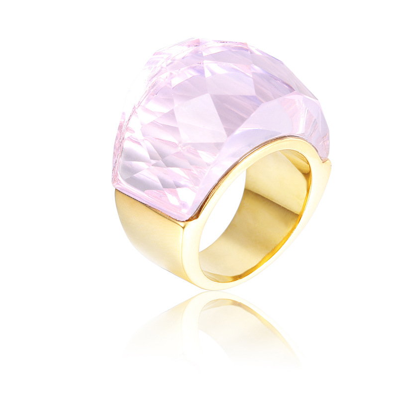 18k gold crystal ring