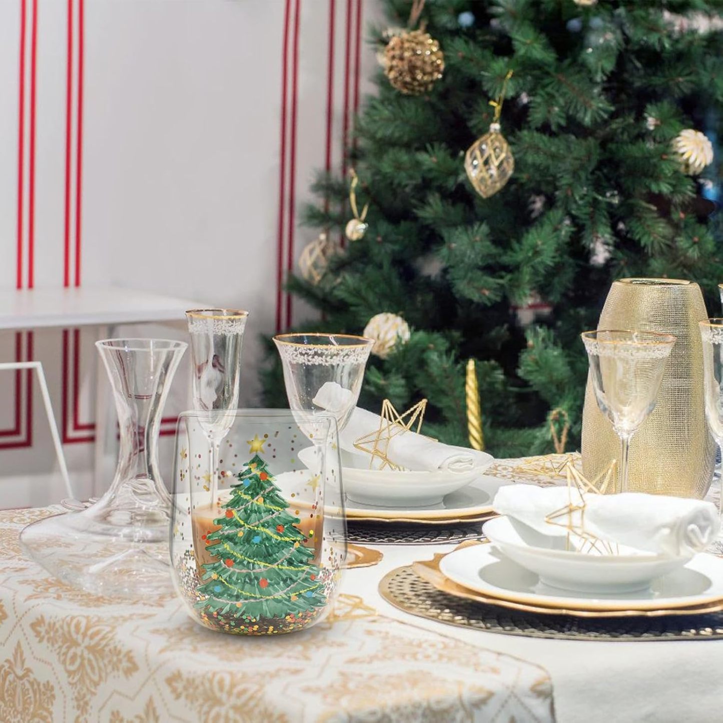 Christmas Tree Double-walled Glass