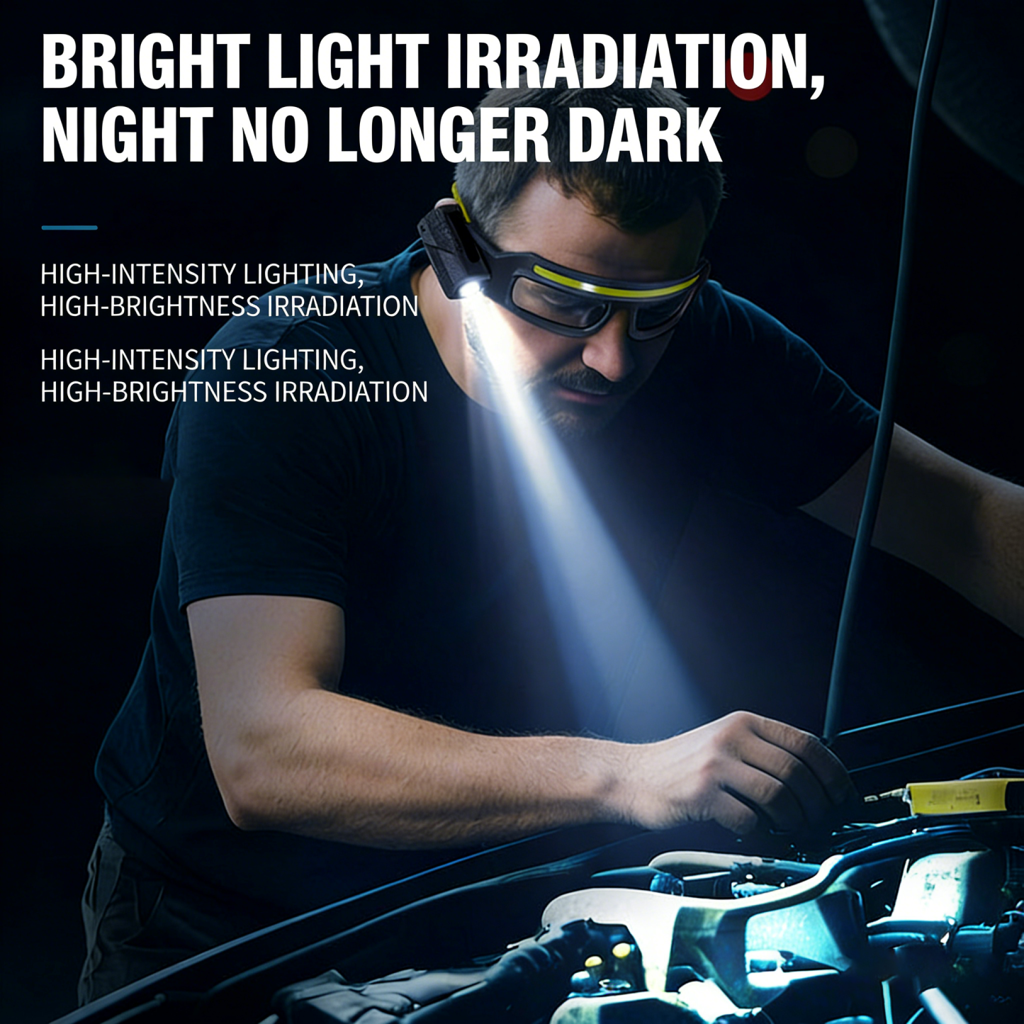 Ear-mounted high-intensity eyeglass lamp