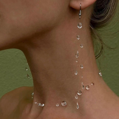 Delicate Teardrop Crystal Transparent Thread Jewelry