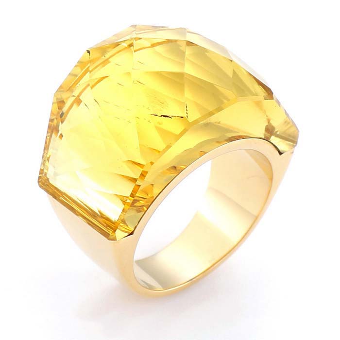 18k gold crystal ring