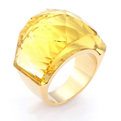 18k gold crystal ring