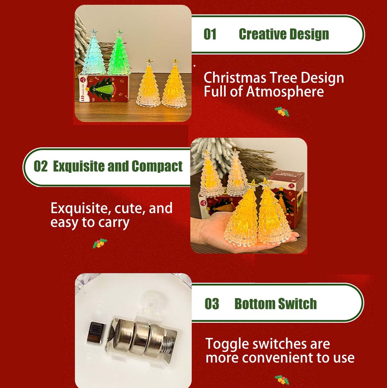 Christmas tree LED crystal lights