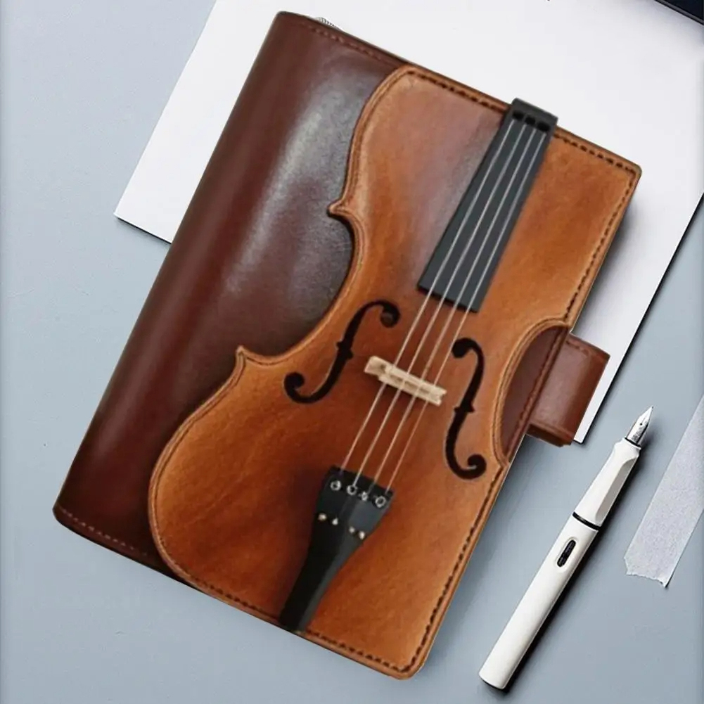 Retro violin leather notebook