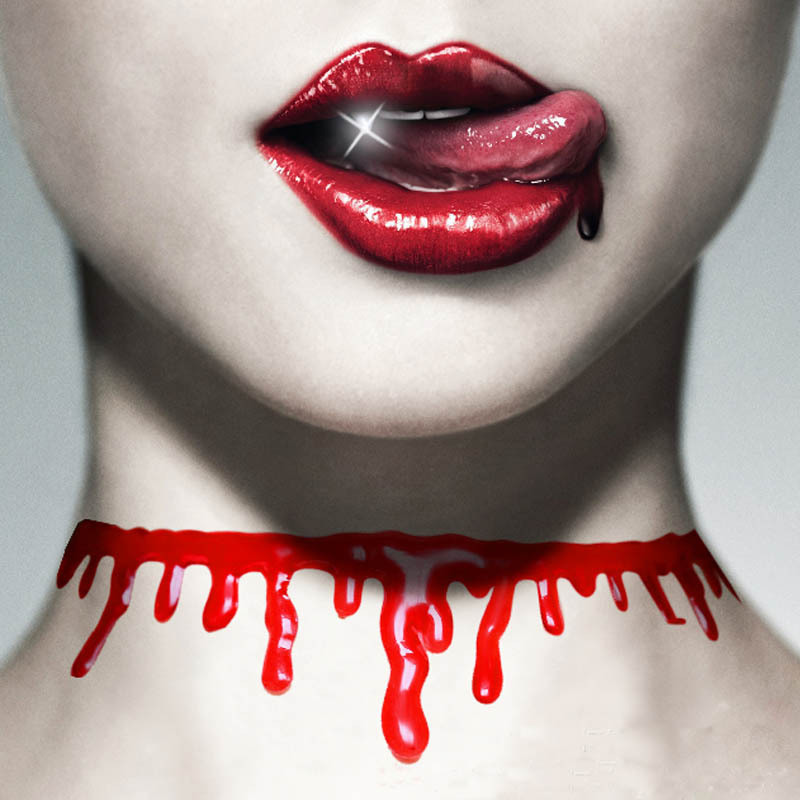 Creative bloody cut throat necklace