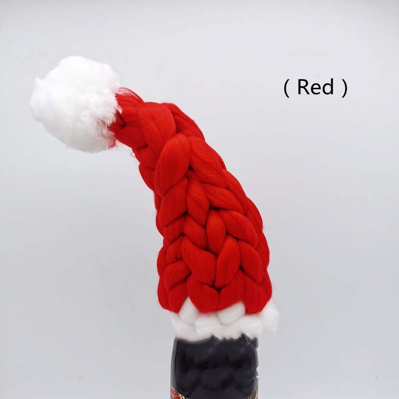Hand-knitted Christmas hat decorations