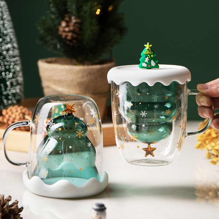 Creative Double-Layer Insulated Christmas Cup