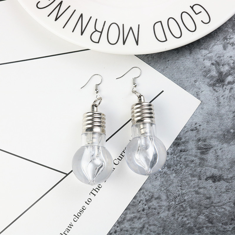 Colorful light bulb earrings