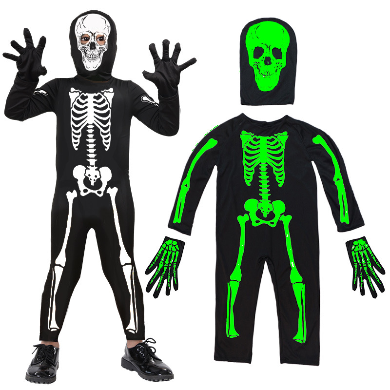 Children's COS costume luminous death skull costume