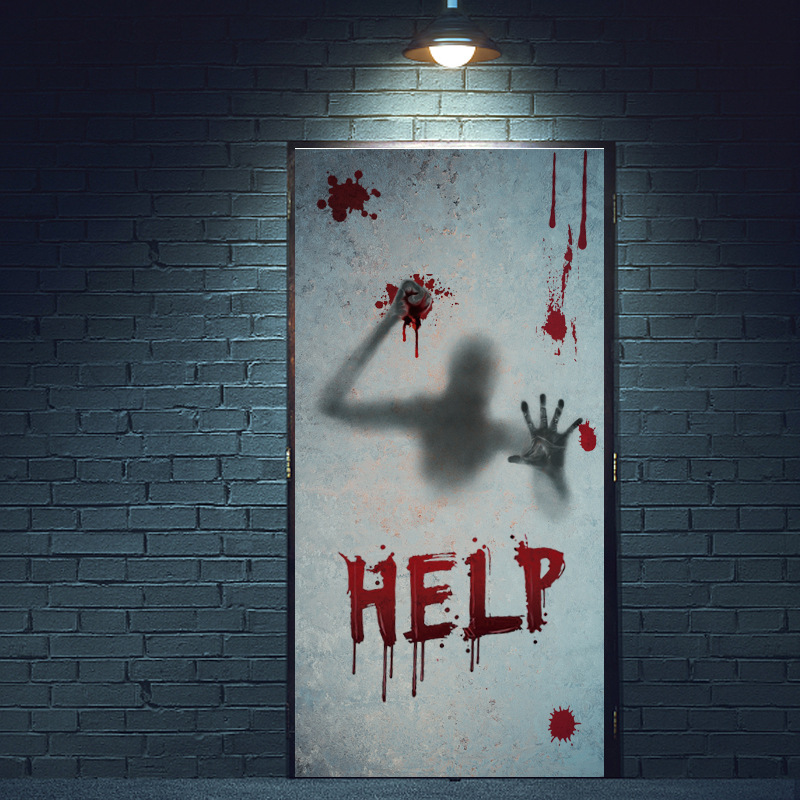 Bloody handprint ghost ghost hand sticker decoration