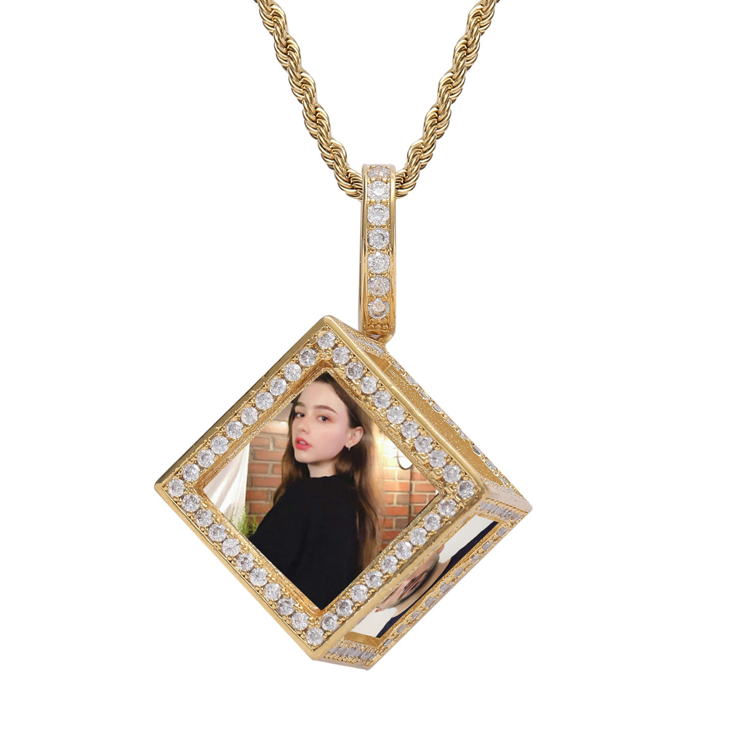 Square Frame Memory Photo Pendant