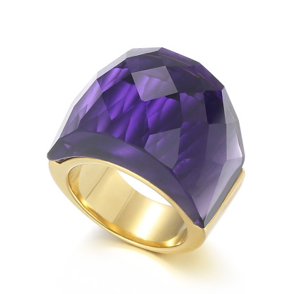 18k gold crystal ring