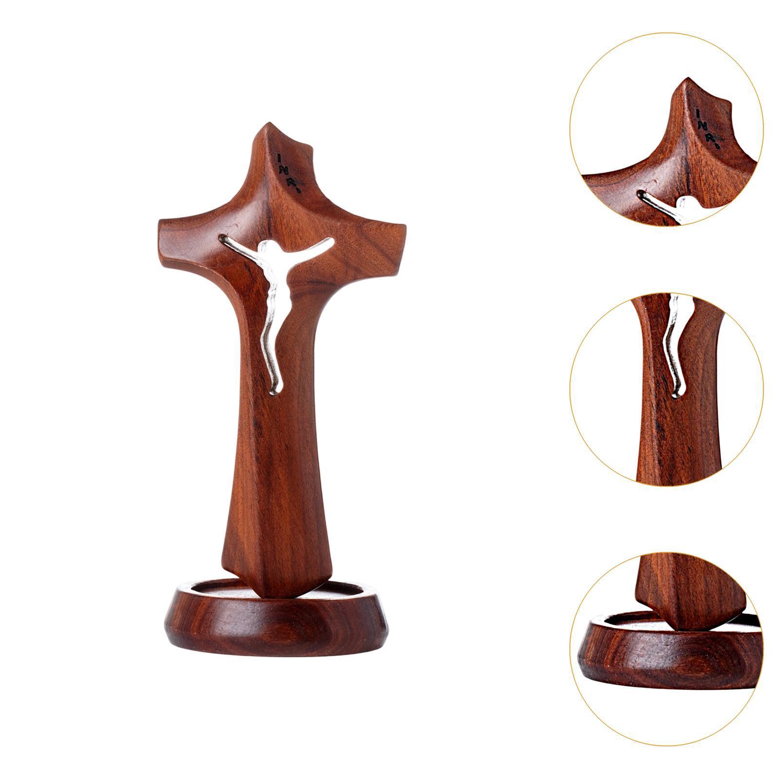 Rosewood openwork cross ornament