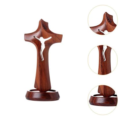 Rosewood openwork cross ornament