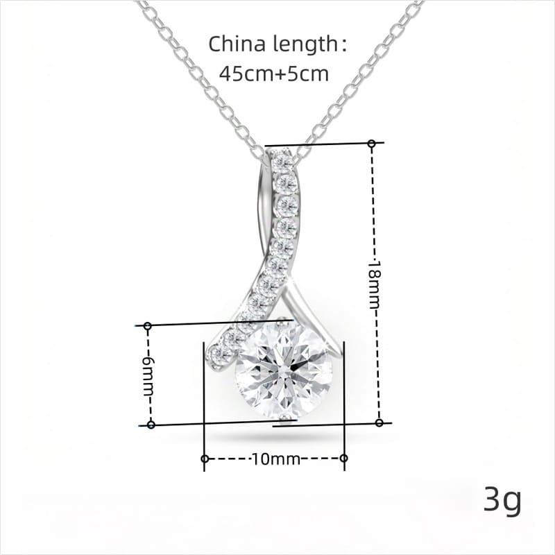 Titanium steel pendant necklace with rhinestones