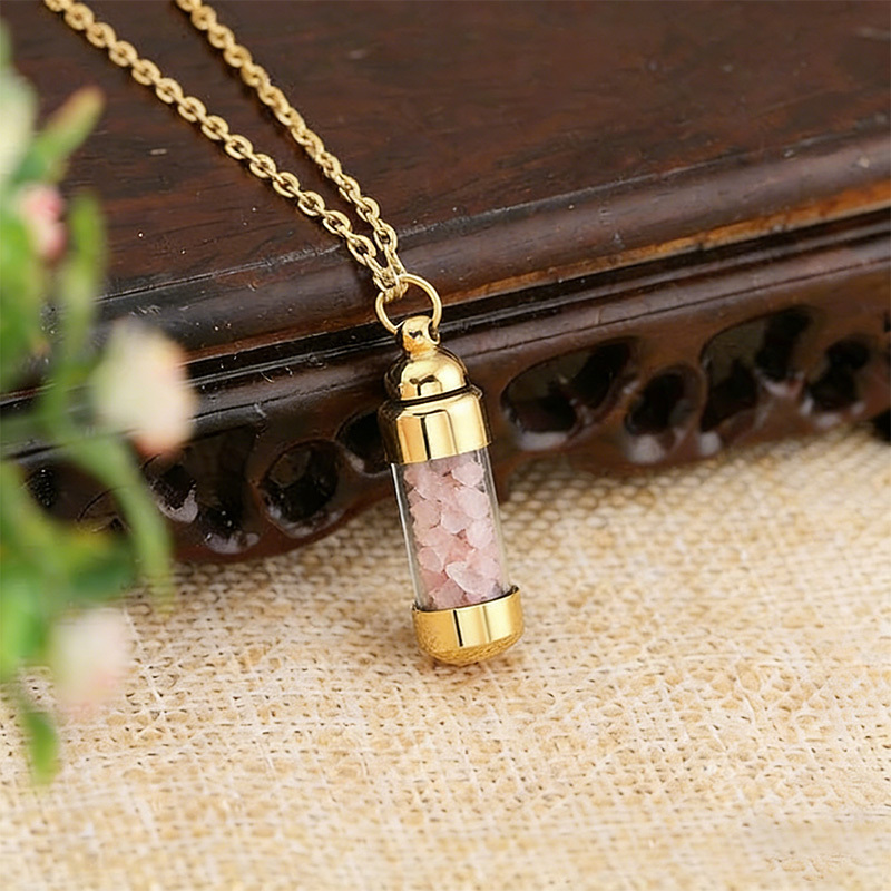 Openable rainbow pendant clavicle chain