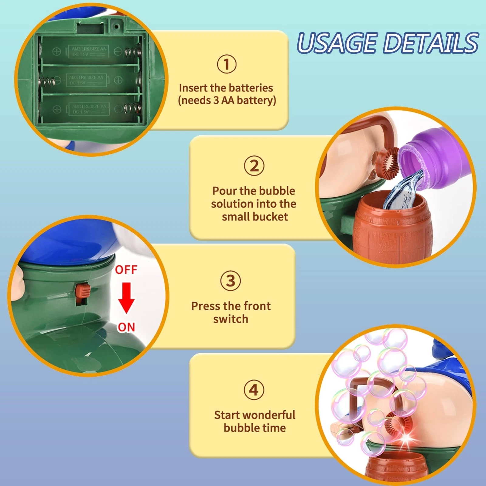 Funny farting bubble blower