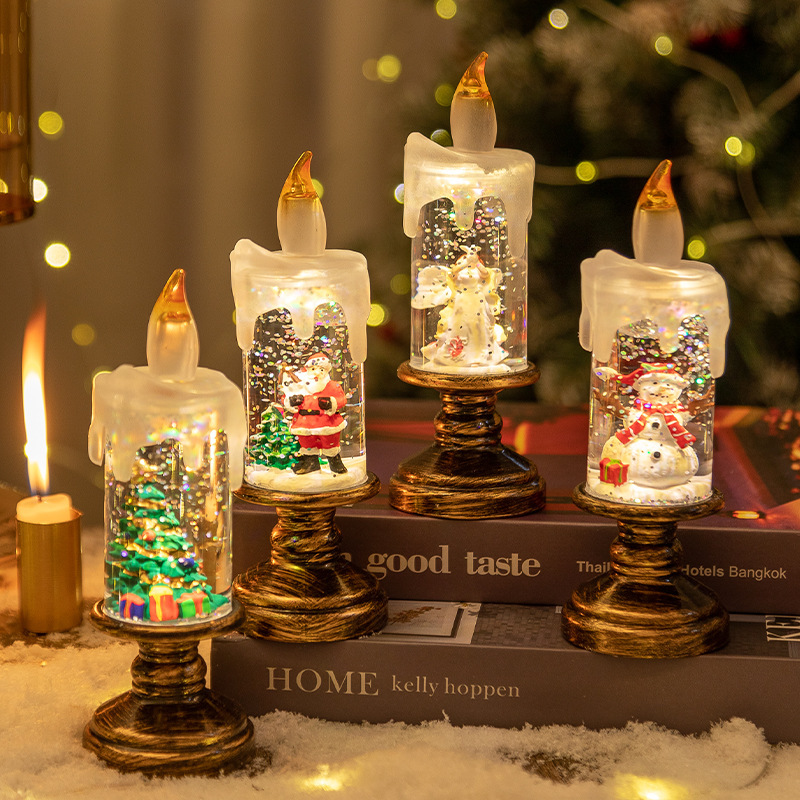 Christmas candle crystal lamp
