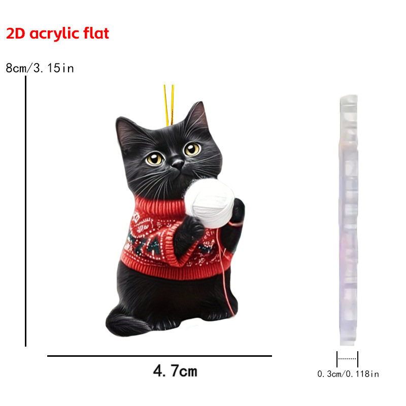 Christmas cat ornament