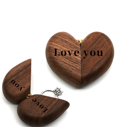 Black walnut wood ring box