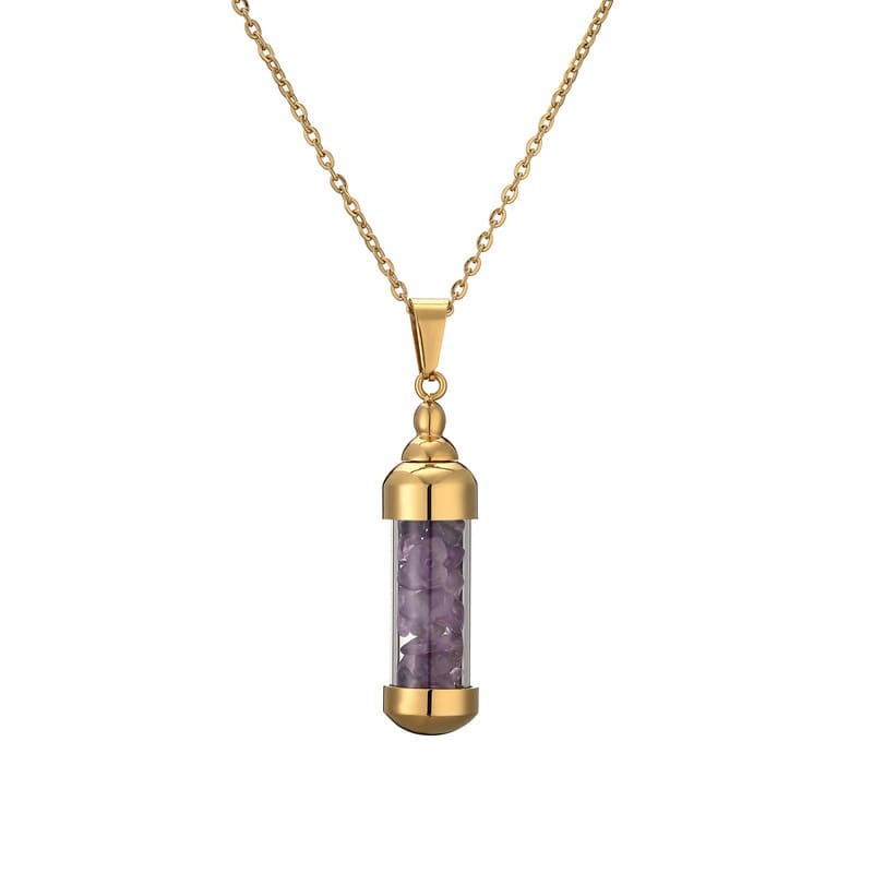 Openable rainbow pendant clavicle chain