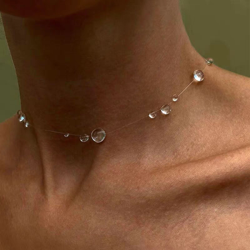 Delicate Teardrop Crystal Transparent Thread Jewelry