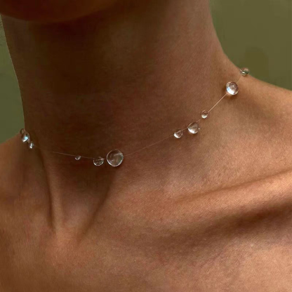 Delicate Teardrop Crystal Transparent Thread Jewelry