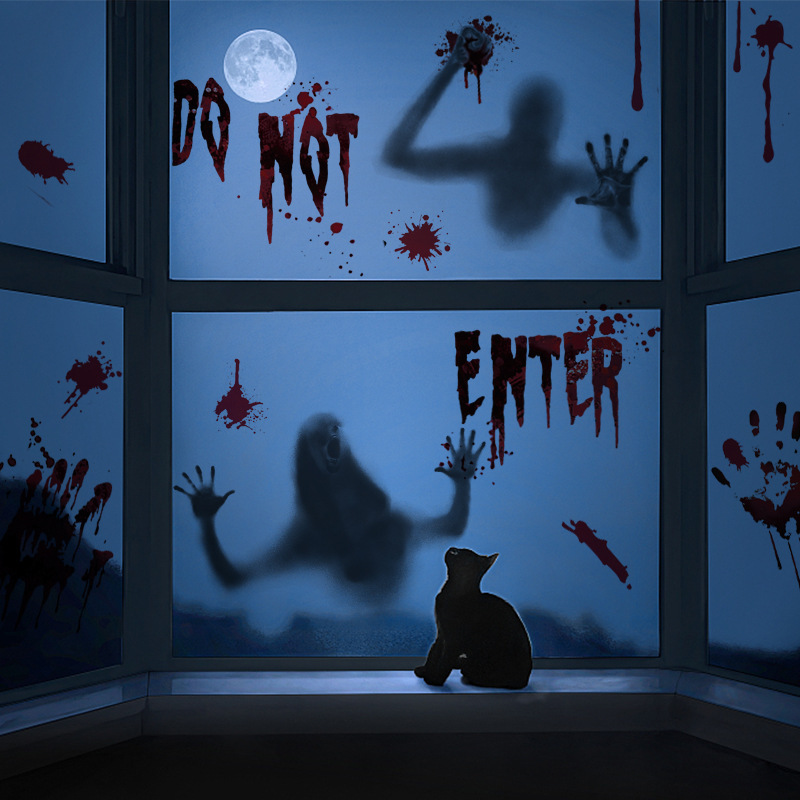 Bloody handprint ghost ghost hand sticker decoration