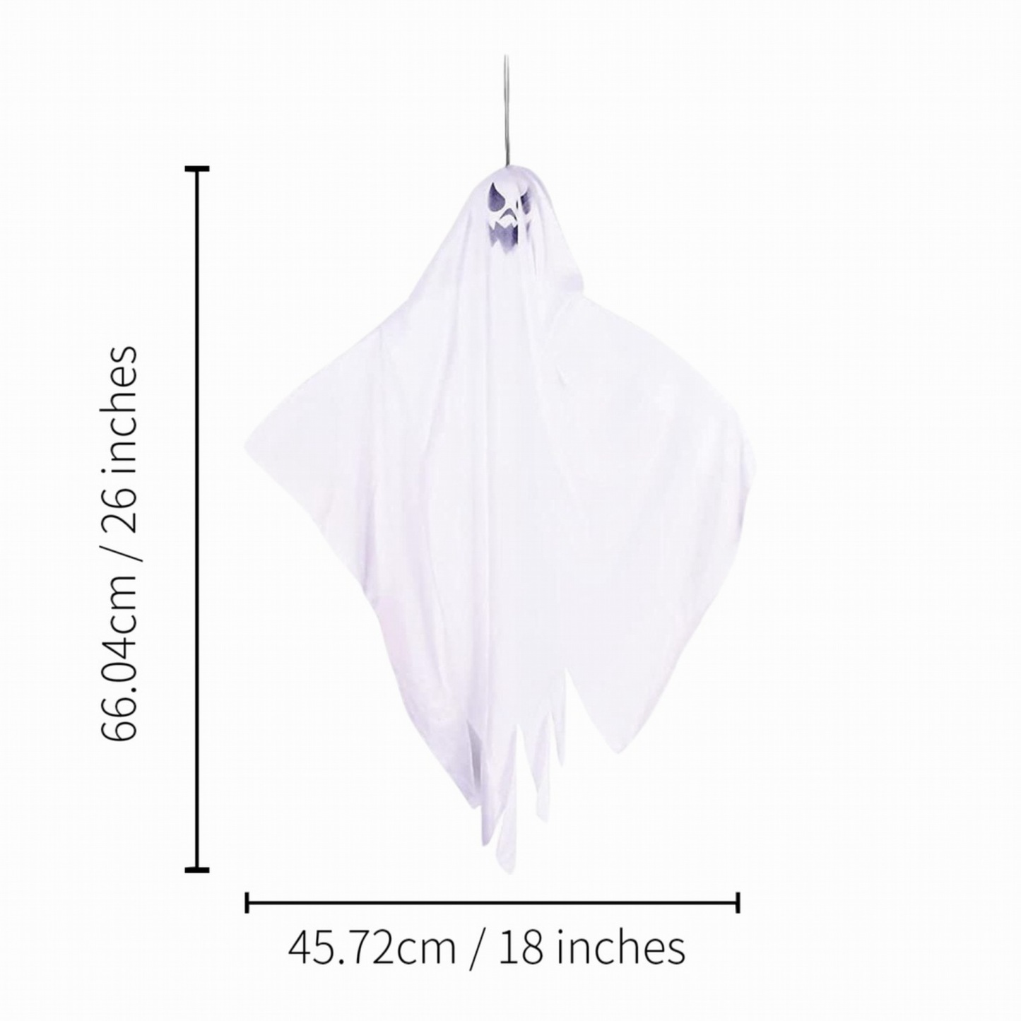 Glowing cute white hanging ghost decoration