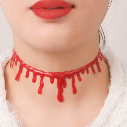 Creative bloody cut throat necklace