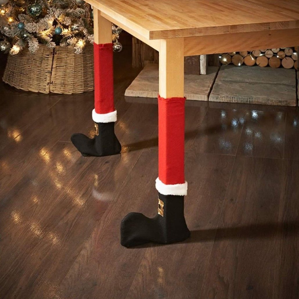 Christmas decoration table and chair foot covers