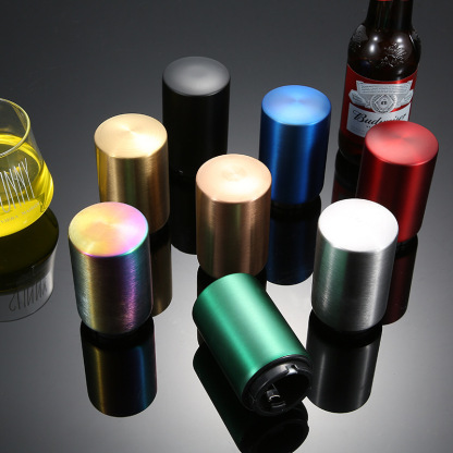 Automatic bottle opener with push button