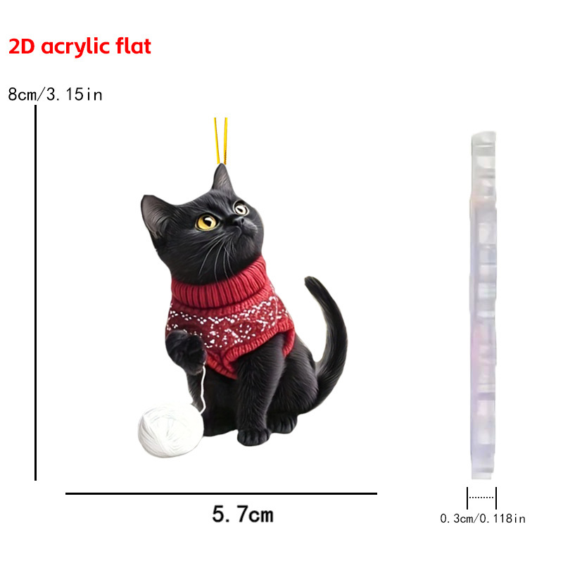 Christmas cat ornament