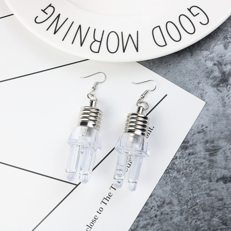 Colorful light bulb earrings