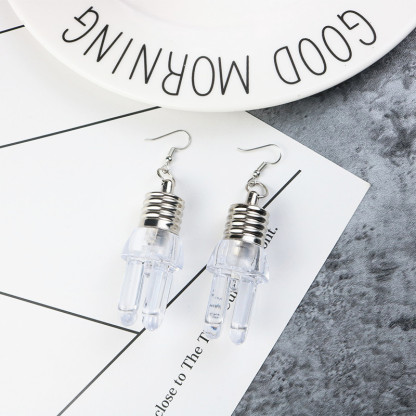 Colorful light bulb earrings