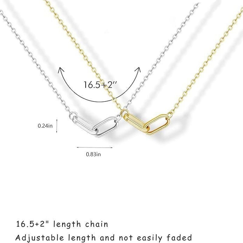 Interlocking paperclips friendship necklace